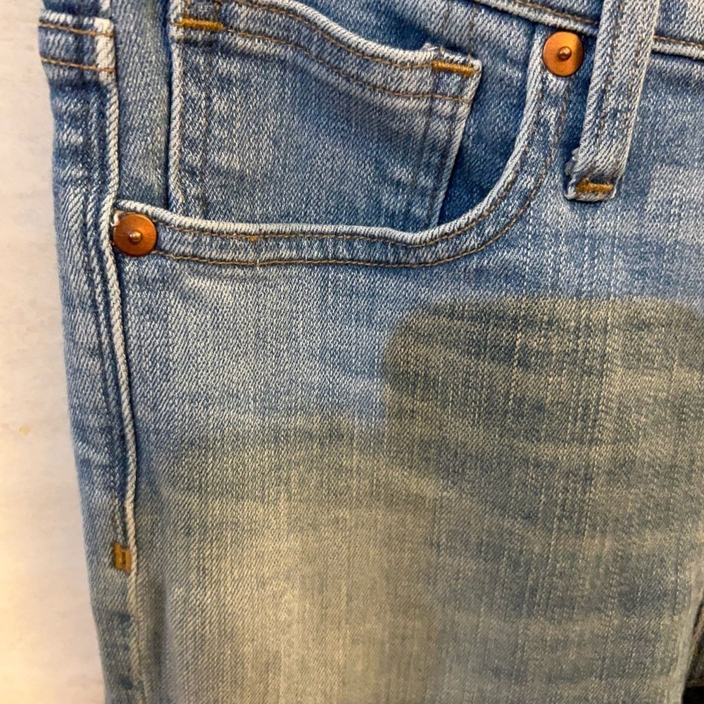 Madewell High Rise Skinny Blue Jeans Distressed Hem Edition With Rips - Picture 3 of 12